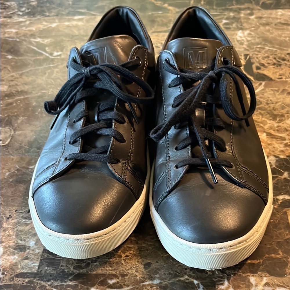 Bruno Magli Black Leather Casual Sneakers